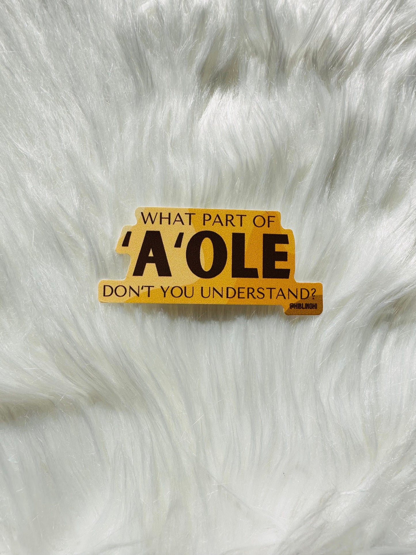 What part of aole donʻt you understand die cut vinyl sticker, Hawaii stickers