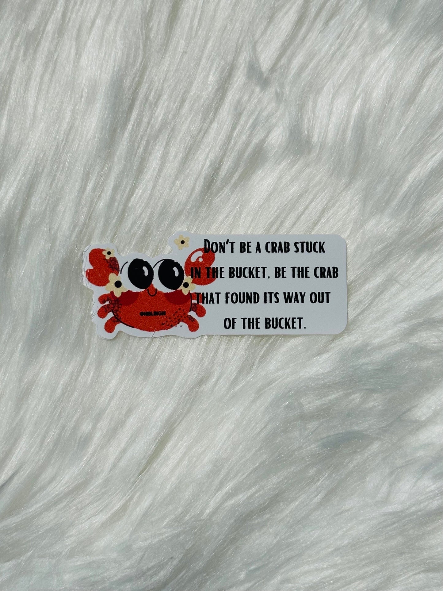 Crab in a bucket die cut vinyl sticker, Hawaii stickers