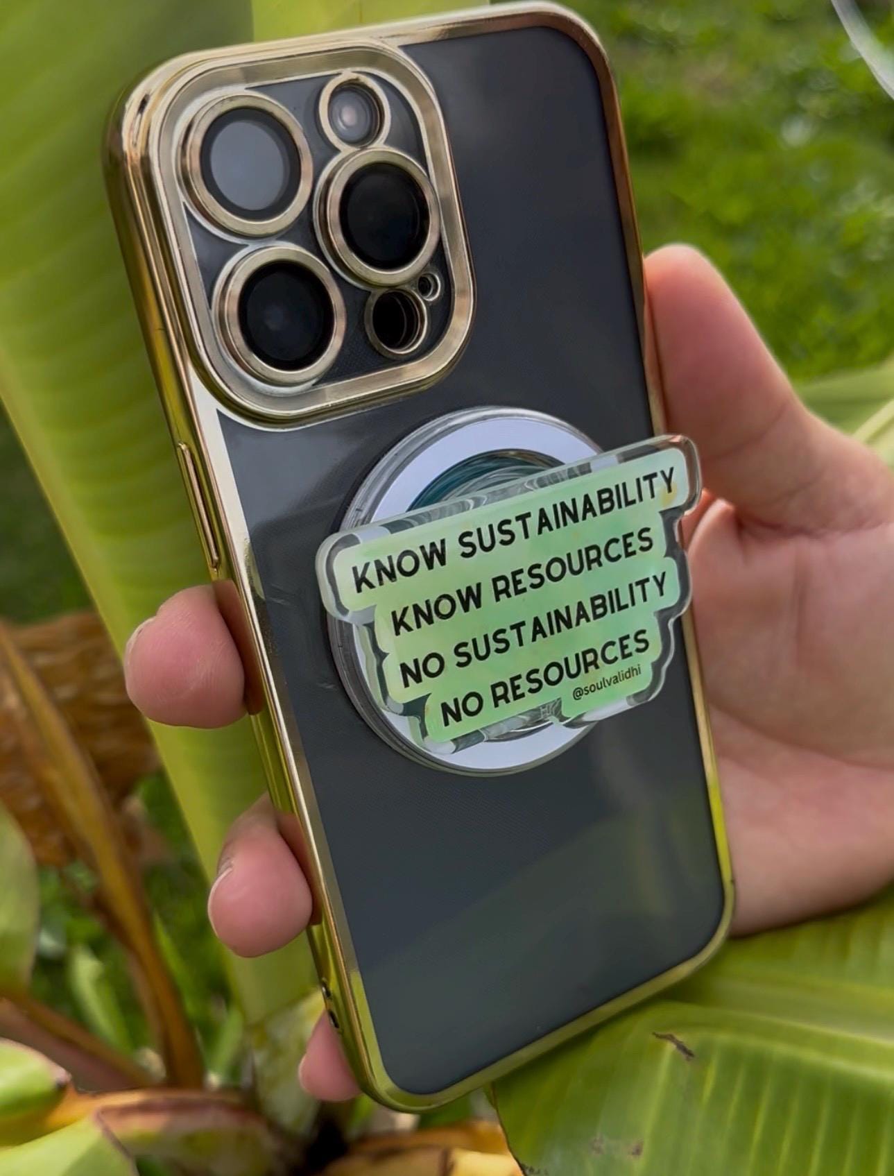 Know Sustainability cell phone grip