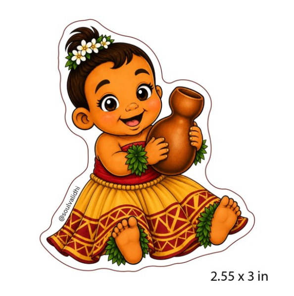 Kini Baby Vinyl Sticker Hula Baby with Ipu