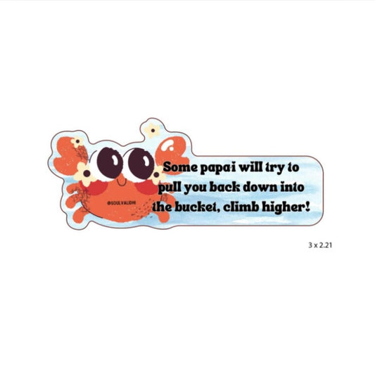 Papaʻi in a bucket die cut vinyl sticker, Hawaii stickers