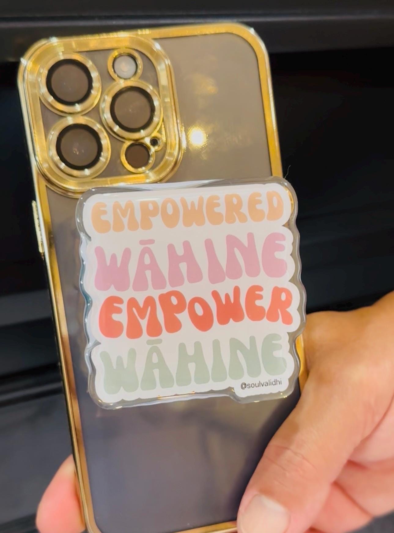 Empowered Wahine cell phone grip