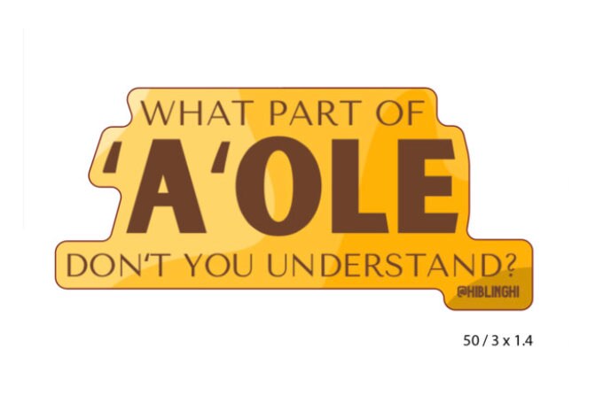 What part of aole donʻt you understand die cut vinyl sticker, Hawaii stickers