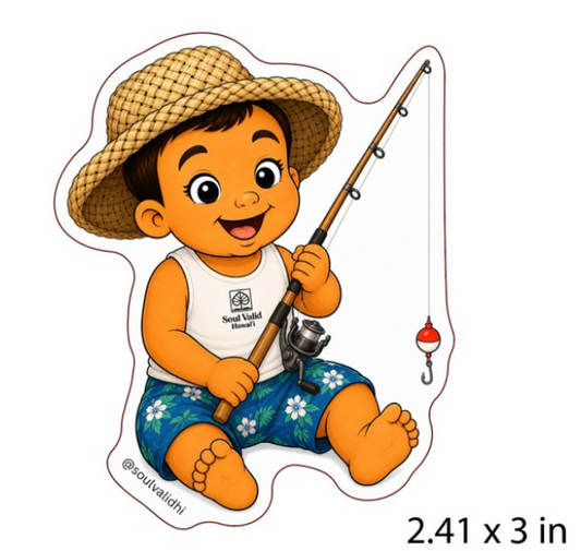 Kini Baby Vinyl Sticker Lawaiʻa Baby with ʻUpena