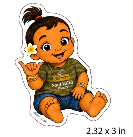 Kini Baby Vinyl Sticker Camo Baby Throwing Shaka