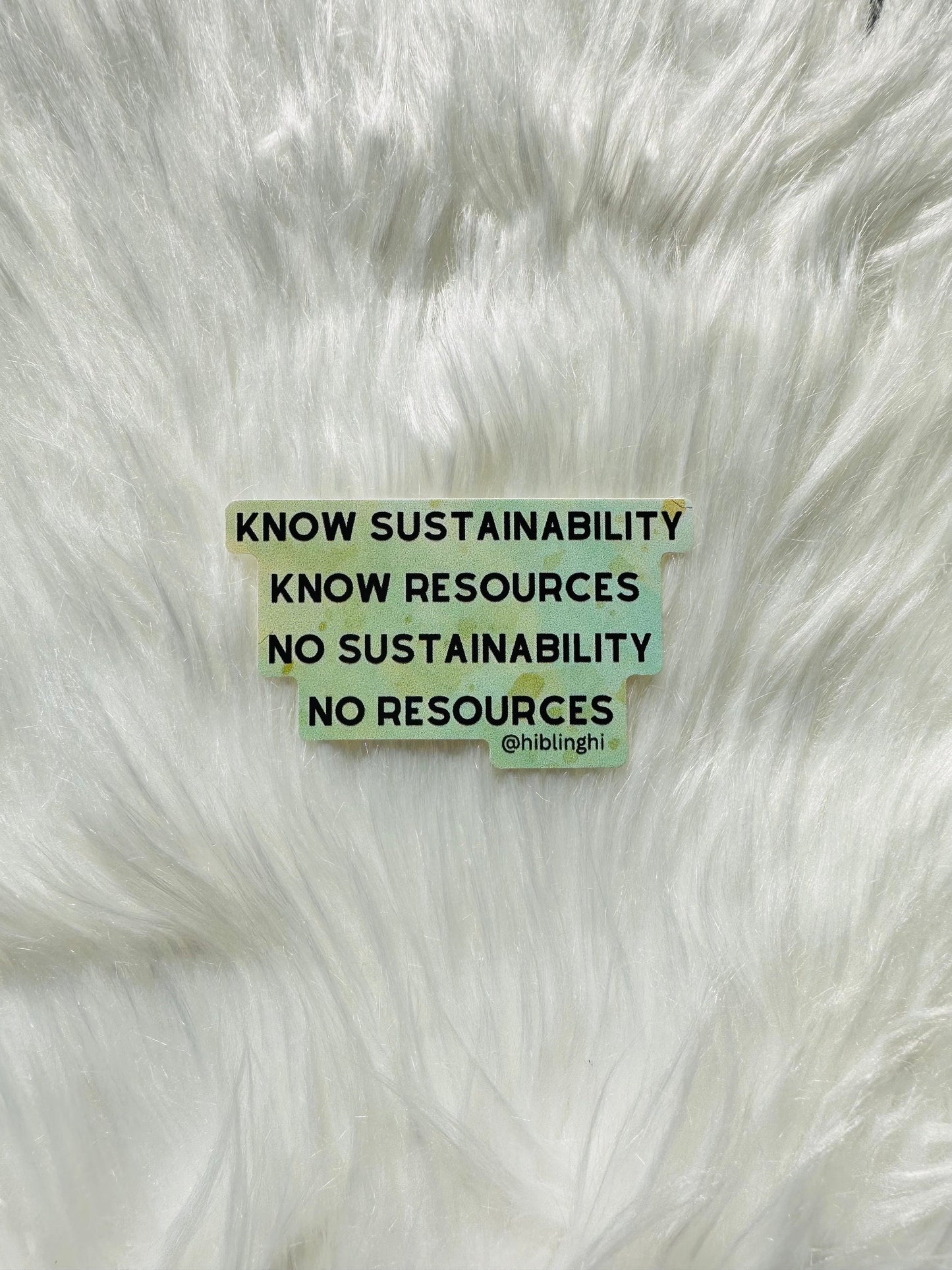 Know Sustainability Know Resources Vinyl Sticker